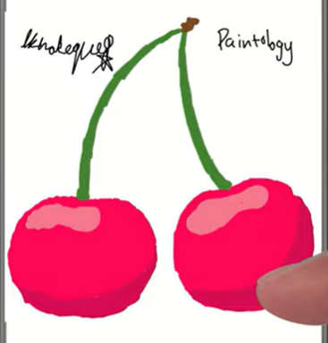 Super easy cherries drawing on your phone!