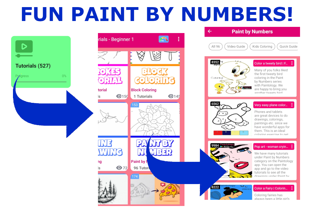 Fun paint by number drawings!