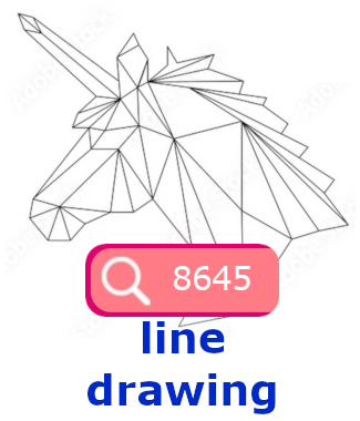 Straight line drawing of a unicorn