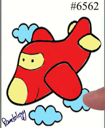 Aeroplane paint by number drawing