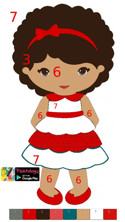 Color a Doll | Paint by Nos | Paintology Drawing App