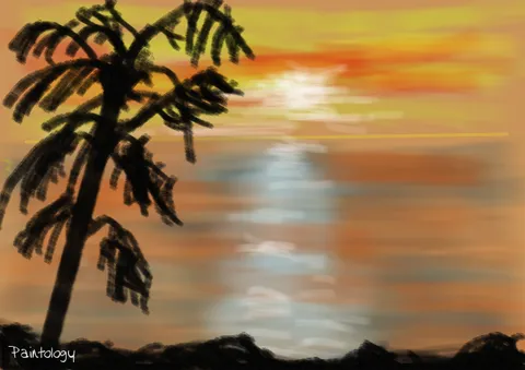 Digital Finger Painting - Sunset