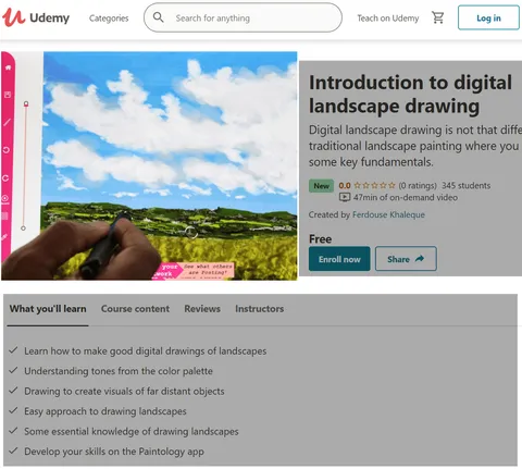Draw a quick landscape with Paintology