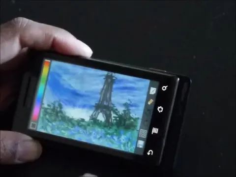 Finger painting with sponge on the Samsung Galaxy Tab 2