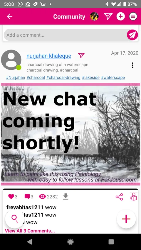 Paintology community feature - introducing chat