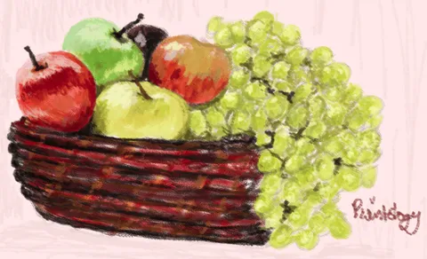 Using shade tool on Paintology to paint fruits - (Galaxy Tab 2)