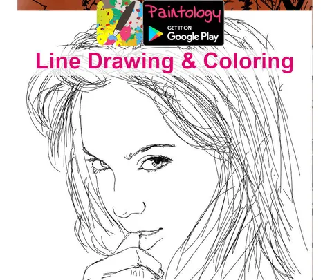 Line Draw Color Line drawing - Color and draw a woman's face - Paintology - Paintology ...